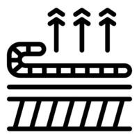 simplificado iconográfico imagem do uma transportador cinto com Aumentar Setas; flechas indicando movimento vetor