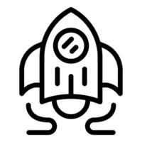 Preto e branco linha arte do uma desenho animado foguete adequado para logotipos ou crianças ilustrações vetor
