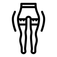 Preto esboço ícone do emagrecimento corpo modelador calça para Projeto e rede usar vetor