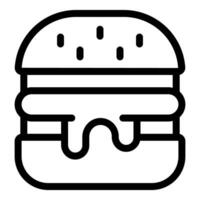 estilizado linha arte hamburguer ícone vetor
