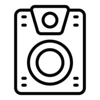 Preto e branco ícone do uma Câmera alto falante vetor