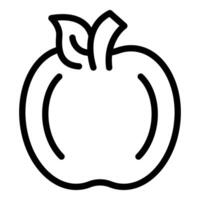 Preto e branco maçã linha ícone vetor