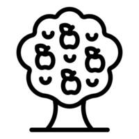 simples linha ícone representando uma árvore com dinheiro bolsas para fruta, simbolizando financeiro crescimento e investimento sucesso vetor