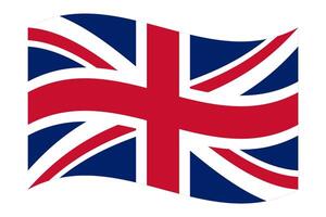 ondulado bandeira do ótimo Grã-Bretanha, isolado em Claro fundo. bandeira do a Unidos reino vetor