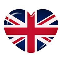 coração ícone dentro a cores do a bandeira do ótimo Grã-Bretanha, isolado em uma Claro fundo vetor