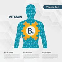 conjunto de coleta de ícone de vitamina b6, colecalciferol. gota dourada do complexo vitamínico. médico para ilustração vetorial de saúde quebra-cabeça corpo do homem vetor
