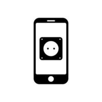 telefone com símbolo de ícone de plugue de tomada para app e web vetor