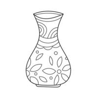 página para colorir simples. página a ser colorida. um vaso de vetor com decoração