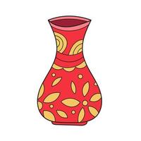 ícone de desenho simples. um vaso de vetor com decoração