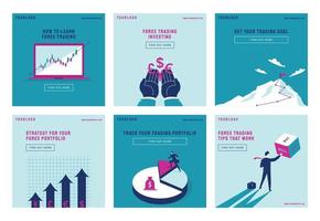 ilustração vetorial pós coleção de mídia social investimento financeiro vetor