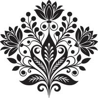desatado floral padronizar Projeto ilustração Preto e branco vetor