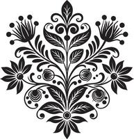 desatado floral padronizar Projeto ilustração Preto e branco vetor