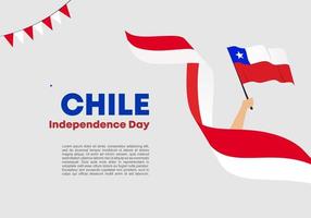 celebração nacional do cartaz do dia da independência do Chile em 18 de setembro. vetor