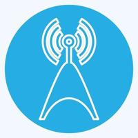 ícone de torre de telecomunicações - estilo olhos azuis, ilustração simples, traço editável vetor