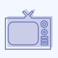 ícone tv - estilo de dois tons, ilustração simples, traço editável vetor