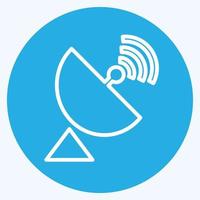 ícone da antena parabólica - estilo olhos azuis, ilustração simples, traço editável vetor