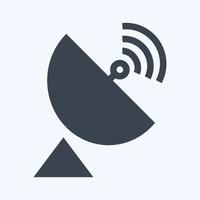 ícone da antena parabólica - estilo glifo, ilustração simples, traço editável vetor