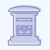 caixa de correio do ícone - estilo de dois tons, ilustração simples, traço editável vetor