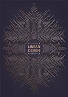 projeto do monograma do vetor no estilo de linha mono e vintage na moda com espaço para texto - quadro geométrico dourado abstrato, modelo de embalagem de luxo. usar para anúncio, cartaz, cartão, capa. art Deco.