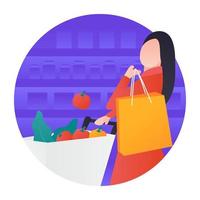 conceitos de compras de supermercado vetor