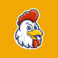 mascote de frango para modelo de logotipo de restaurante vetor