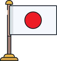 Japão bandeira linear cor ilustração vetor