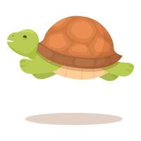 colorida digital ilustração do uma alegre desenho animado tartaruga com uma sombra, isolado em branco vetor