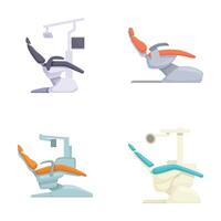 conjunto do moderno dentista cadeiras ilustrações vetor