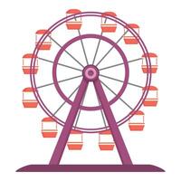 vibrante ilustração do uma ferris roda com laranja cabines em uma branco fundo vetor