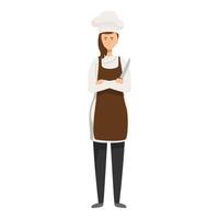 profissional fêmea chefe de cozinha com faca ilustração vetor