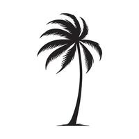 Palma silhueta - Palma árvore esboço ilustração dentro Preto e branco vetor