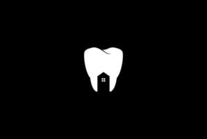 dente dentário com casa para vetor de design de logotipo de saúde clínica