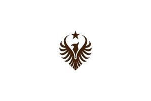 vetor vintage retrô americano forte preto phoenix bird design de logotipo