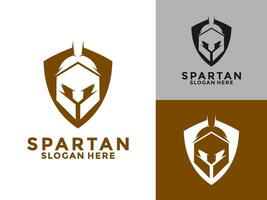 espartano capacete com escudo logotipo Projeto modelo, espartano identidade logotipo ícone ilustração vetor