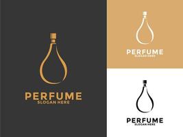 simples elegante perfume logotipo , perfume garrafa logotipo inspirações vetor