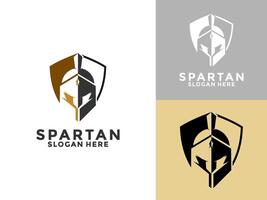 espartano capacete com escudo logotipo Projeto modelo, espartano identidade logotipo ícone ilustração vetor