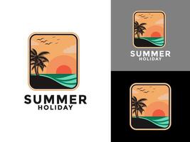 verão feriado logotipo ícone, verão de praia logotipo Projeto modelo vetor
