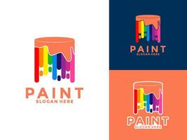 colorida casa pintura logotipo elemento símbolo, pintura casa serviço logotipo Projeto modelo vetor