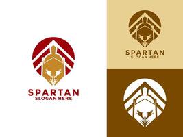 espartano capacete com escudo logotipo Projeto modelo, espartano identidade logotipo ícone ilustração vetor