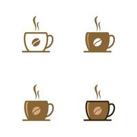conjunto de vetor de sinal de ícone de xícara de café