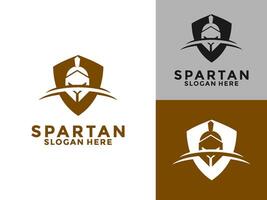 espartano capacete com escudo logotipo Projeto modelo, espartano identidade logotipo ícone ilustração vetor