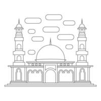 uma ilustração do edifício de uma mesquita vetor