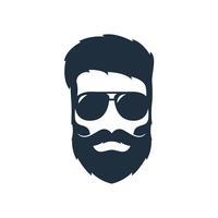 Ilustração de uma cabeça de hipster com uma barba