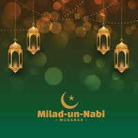 atraente milad un nabi festival cartão Projeto vetor