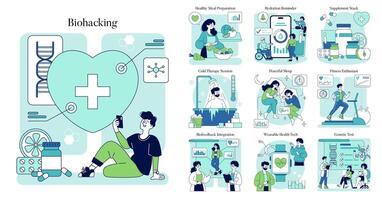 biohacking. plano ilustração vetor