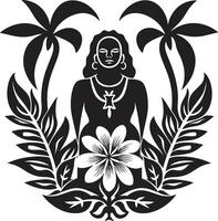 polinésio orgulho havaiano mulher símbolo tropical serenidade havaiano mulher gráfico elemento vetor