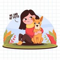 eu e meu conceito de animal de estimação vetor