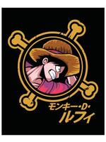 logotipo 1 peça luffy vetor