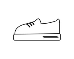 esboço tênis estilizado confortável renda acima sapatos dentro minimalista estilo ícone adesivo tag conceito vetor
