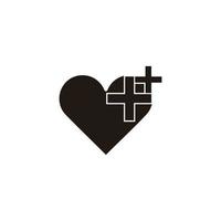 coração mais vetor de símbolo geométrico simples médico